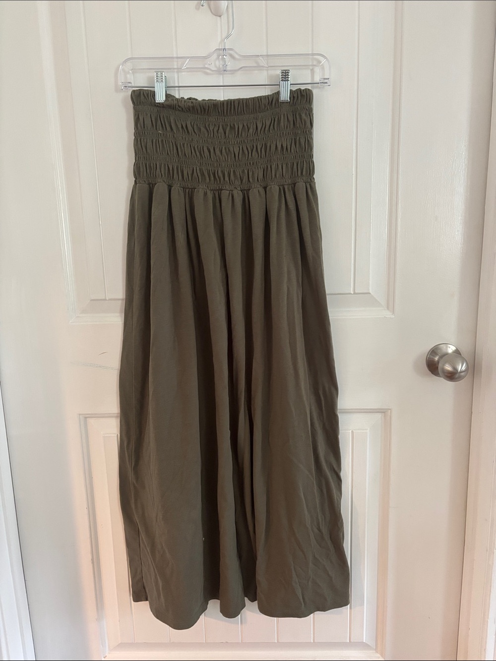 Universal Thread Olive Maxi Skirt with Smocked Waist